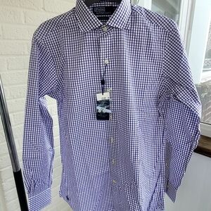 Ralph Lauren Purple and White Check Dress Shirt